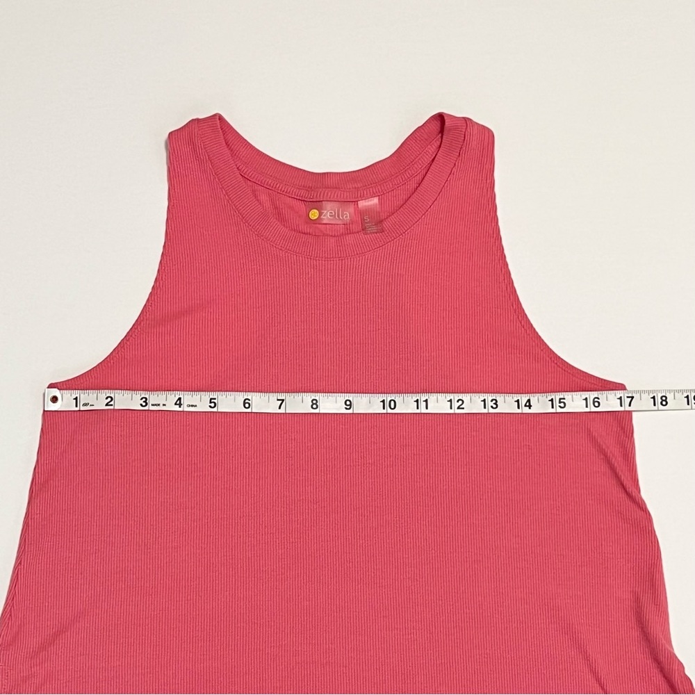 3/$30 Zella Splits Ribbed Racerback Tank Top Pink S/Small Relaxed Fit Workout - Picture 11 of 12